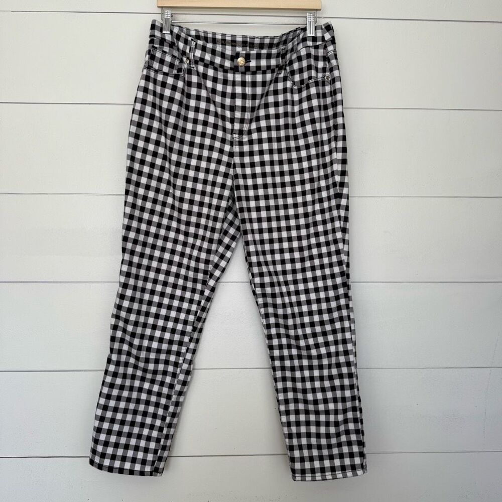 Chico’s Women’s 3R Black Checkered So Slimming Girlfriend Pants